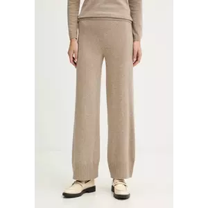 United Colors of Benetton pantaloni cu lână culoarea maro, lat, high waist, 102HDF00Z imagine