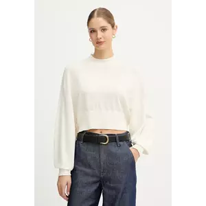 United Colors of Benetton pulover din amestec de lână culoarea bej, light, cu turtleneck, 1Y6SD2041 imagine