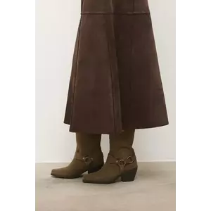 Answear.LAB cizme de cowboy din piele intoarsa culoarea maro, cu toc drept imagine