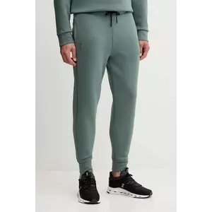 On pantaloni de trening Focus Tech culoarea verde, uni, 1MF30320153 imagine