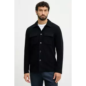 Mos Mosh cămașă din amestec de lână AUSTIN culoarea bleumarin, cu guler clasic, regular, 509020 imagine