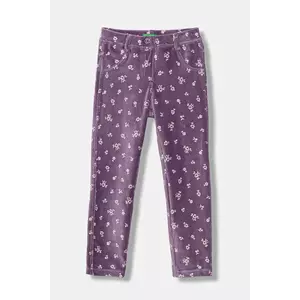 United Colors of Benetton leggins copii culoarea violet, cu imprimeu, 4NNFGE02N imagine
