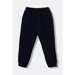 United Colors of Benetton pantaloni de trening din bumbac pentru copii culoarea bleumarin, cu imprimeu, 3J68GF04Z imagine
