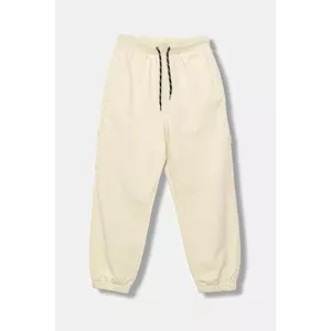United Colors of Benetton pantaloni de trening din bumbac pentru copii culoarea bej, uni, 3J68CF06L imagine