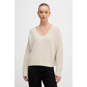 United Colors of Benetton pulover din amestec de lână culoarea bej, 126WD402Z imagine