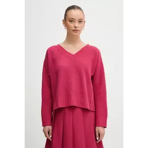 United Colors of Benetton pulover din amestec de lână culoarea roz, 126WD402Z imagine