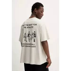 adidas Originals tricou Sport Design GFX culoarea bej, cu imprimeu, JW8621 imagine