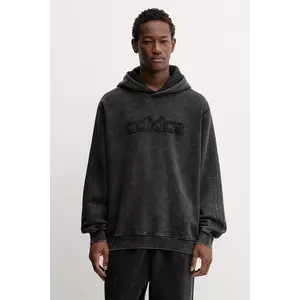 adidas Originals bluză Wsh Hoodie culoarea gri, cu glugă, cu imprimeu, JY2792 imagine