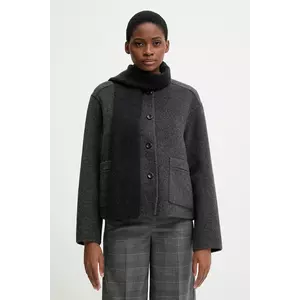 Mos Mosh jachetă din amestec de lână MARIA culoarea gri, de tranziție, oversize, 173960 imagine