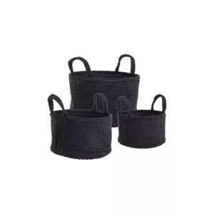 Bizzotto set de coșuri de depozitare Nicky 3-pack culoarea negru imagine