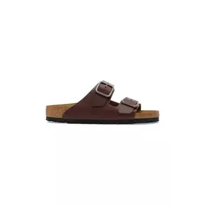 Birkenstock șlapi de piele Arizona Vintage Wood Wire Buckle culoarea maro, 1030702 imagine