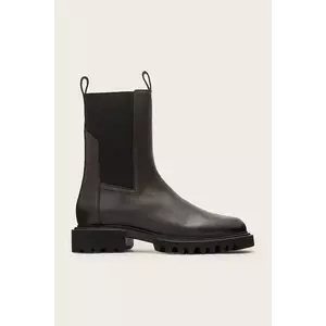 AllSaints ghete chelsea de piele HALLIE BOOT culoarea maro, cu toc plat, W115FB imagine