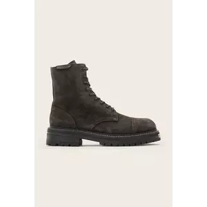 AllSaints pantofi de piele întoarsă HANK SUEDE BOOT culoarea gri, M005FB imagine