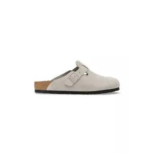 Birkenstock papuci din piele Boston Varsity culoarea gri, 1030615 imagine