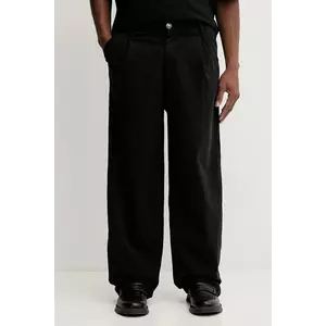 Kaotiko pantaloni culoarea negru, lat, high waist, AR020-02-K002 imagine