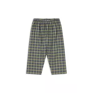 Konges Sløjd pantaloni de bumbac pentru copii TERRE PANTS GOTS culoarea turcoaz, cu imprimeu, KS104013 imagine