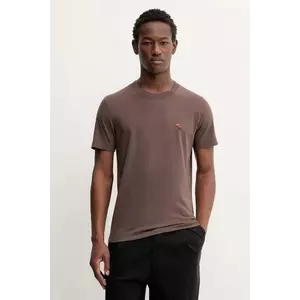 Abercrombie & Fitch tricou din bumbac culoarea maro, uni, KI124-5373-400 imagine