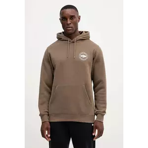 Rip Curl bluză STAPLE culoarea maro, cu glugă, cu imprimeu, 095MFL imagine