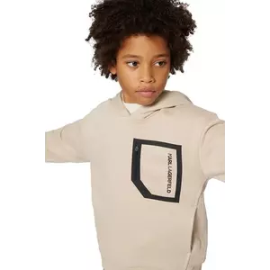 Karl Lagerfeld hanorac de bumbac pentru copii culoarea bej, cu glugă, cu imprimeu, Z30643 imagine