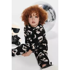 Karl Lagerfeld pantaloni de trening din bumbac pentru copii culoarea negru, cu imprimeu, Z30662 imagine