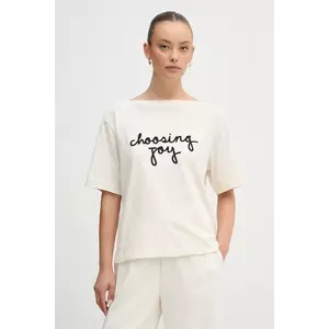 United Colors of Benetton tricou din bumbac culoarea bej, 35P5D10AV imagine