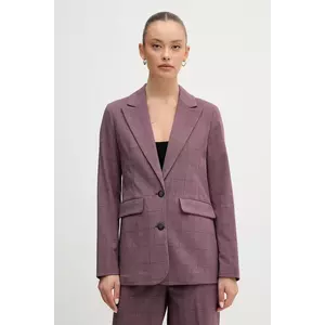 United Colors of Benetton sacou culoarea violet, un singur rând de nasturi, cu imprimeu, 2X8MDW02H imagine