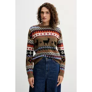 Weekend Max Mara pulover cu adaos de lână de alpaca QUIRITE femei, culoare maro, subțire 2525366302600 imagine