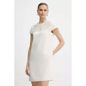 Luisa Spagnoli rochie culoarea bej, mini, drept, 542412 imagine