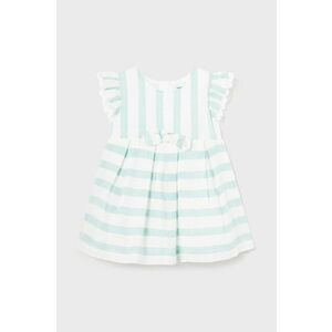 Mayoral rochie din amestec de in pentru bebeluși culoarea turcoaz, mini, evazată imagine