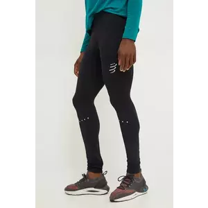 Compressport leggins de alergare Winter Running culoarea negru, neted, ATIM3249 imagine