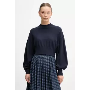 United Colors of Benetton pulover din amestec de lână culoarea bleumarin, light, cu turtleneck, 1Y6SD2041 imagine