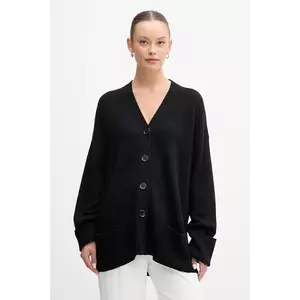United Colors of Benetton cardigan din amestec de lână culoarea negru, 126WD604Z imagine