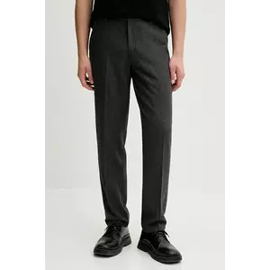 Les Deux pantaloni cu lână Como culoarea gri, drept, 1000411 imagine