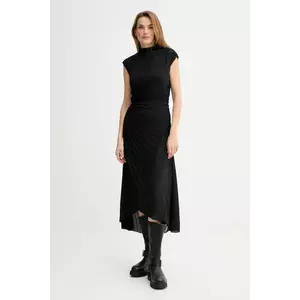 AllSaints rochie RAYANNA culoarea negru, midi, evazați, W017DD imagine