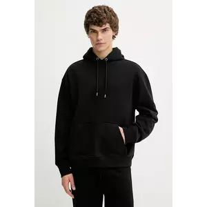 AllSaints hanorac de bumbac MILO culoarea negru, cu glugă, uni, M009ND imagine