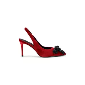 Kurt Geiger London pantofi cu toc Belgravia Bow High Sling culoarea roșu, 4984950789 imagine