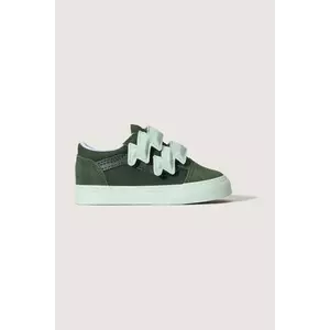 Vans sneakers de piele întoarsă pentru copii Old Skool V Bolt Strap culoarea verde, VN000D1BEMU1 imagine