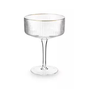 vtwonen pahar de șampanie Gold Rim 300 ml culoarea transparent imagine