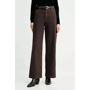 G-Star pantaloni de bumbac culoarea maro, lat, high waist, D26432.E078 imagine