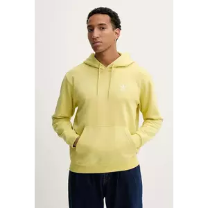 adidas Originals bluză Essentials culoarea galben, cu glugă, cu imprimeu, HY2078 imagine