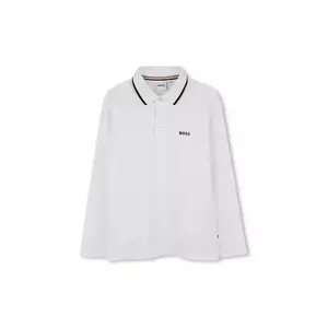 BOSS tricouri polo din bumbac pentru copii culoarea alb, uni, J52330 imagine