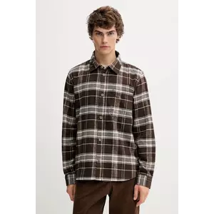 Les Deux cămadă din bumbac Lennon culoarea verde, cu guler clasic, regular, 1000546 imagine