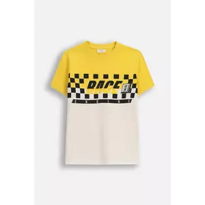 Coccodrillo tricou de bumbac pentru copii culoarea galben, cu imprimeu, CITY RACING BOY JUNIOR imagine