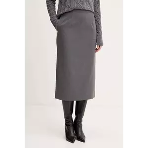 Luisa Spagnoli fustă cu lână culoarea gri, midi, creion, 542657 imagine