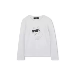 Karl Lagerfeld longsleeve copii culoarea alb, Z30938 imagine