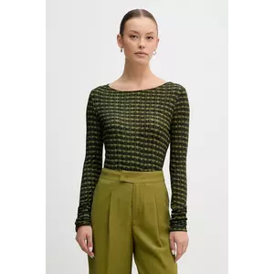 United Colors of Benetton mânecă lungă cu lână culoarea verde, 328PD109Y imagine