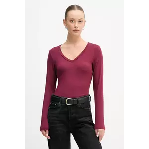 United Colors of Benetton longsleeve din amestec de cașmir culoarea bordo, 3LRU3M076 imagine