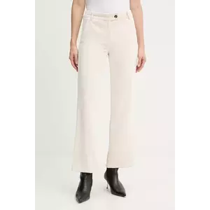 Marella pantaloni de catifea cord Emme by Marella culoarea bej, drept, high waist, 2525136052200 imagine