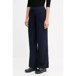 United Colors of Benetton pantaloni culoarea bleumarin, lat, high waist, 4K3ADF09Z imagine
