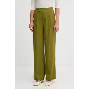 United Colors of Benetton pantaloni culoarea verde, lat, high waist, 4K3ADF09Z imagine